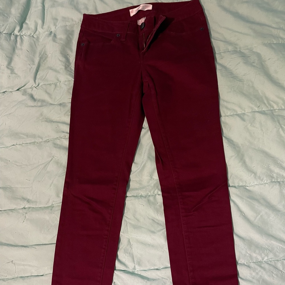 Maroon skinny jeans